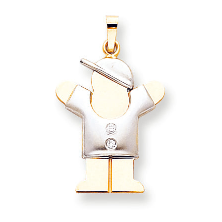 14k Two tone VS Diamond kid pendant