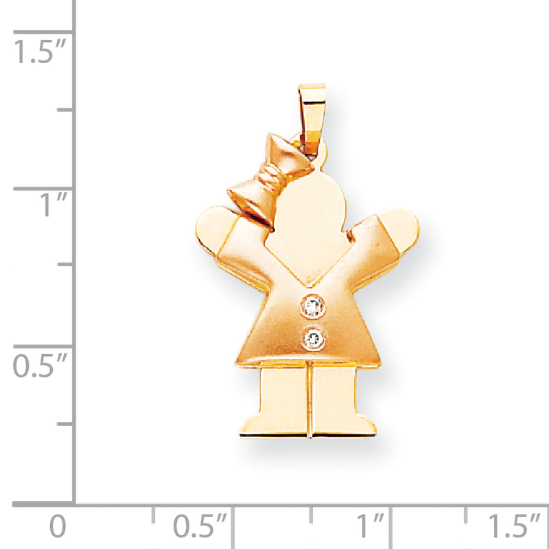 14k Two tone VS Diamond kid pendant