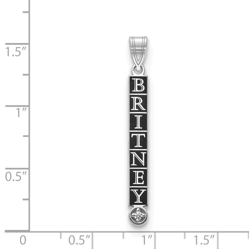 10kw Stacked Epoxied Name Charm with Diamond