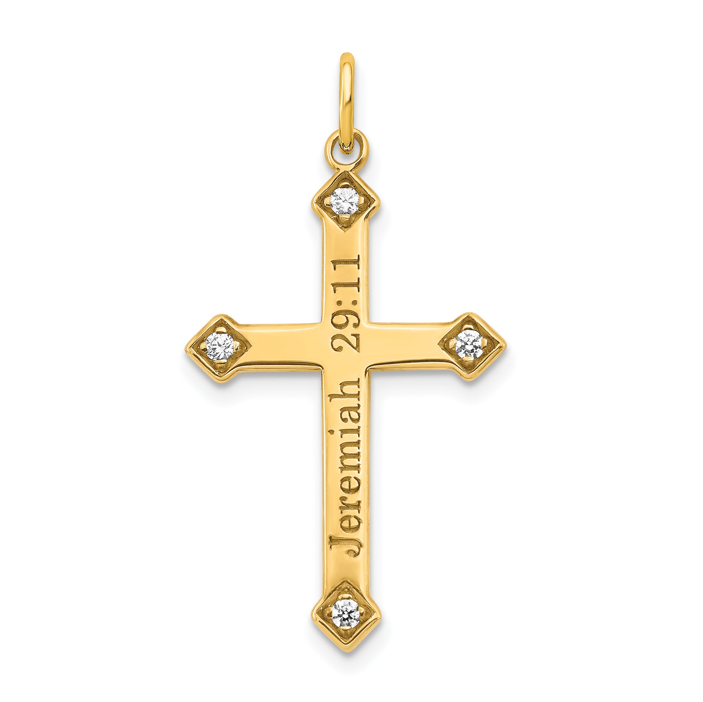 14ky Diamond Cross 14ky with Etching