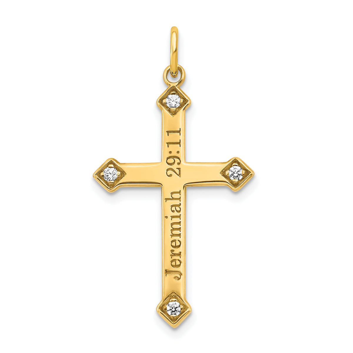 14ky Diamond Cross 14ky with Etching