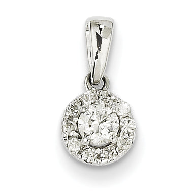 14k White Gold Diamond Pendant