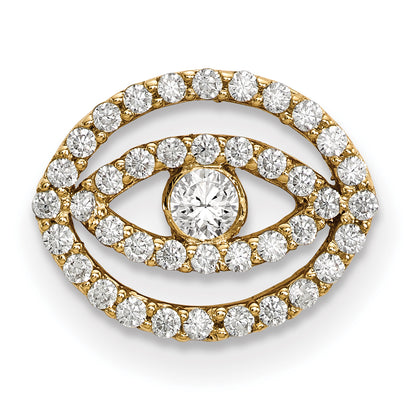 14ky Small Diamond Halo Evil Eye Pendant