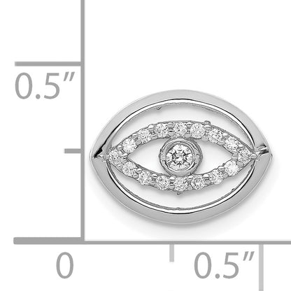 14k White Gold 1/10ct. Diamond Halo Evil Eye Chain Slide