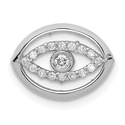 14k White Gold 1/10ct. Diamond Halo Evil Eye Chain Slide