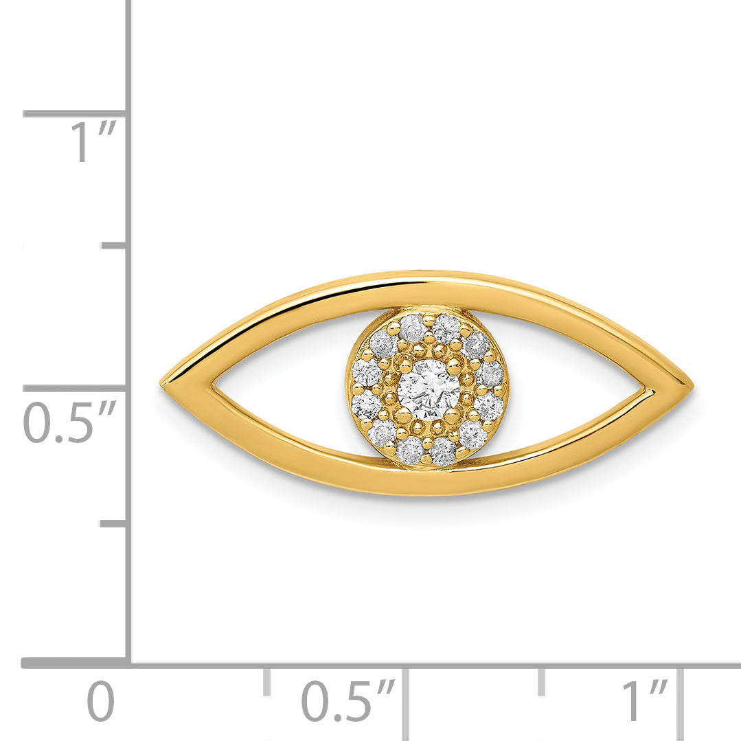 14ky Medium Diamond Evil Eye Pendant