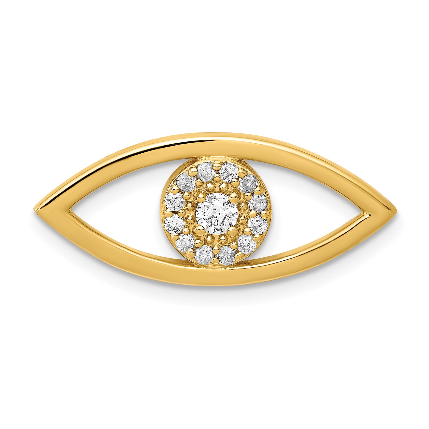 14ky Medium Diamond Evil Eye Pendant