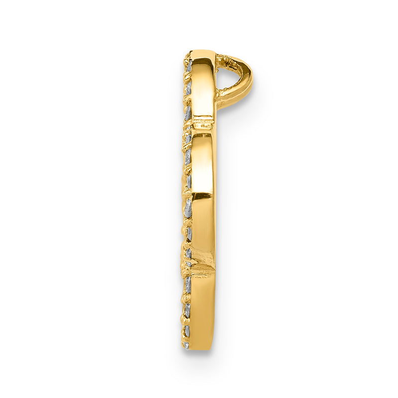 14k Small Diamond Quatrefoil Design Pendant