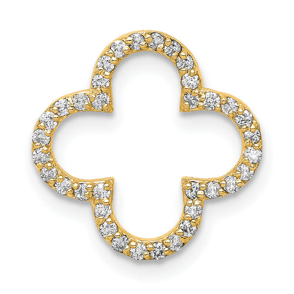 14k Small Diamond Quatrefoil Design Pendant
