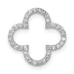 14k White Gold Small Diamond Quatrefoil Design Pendant