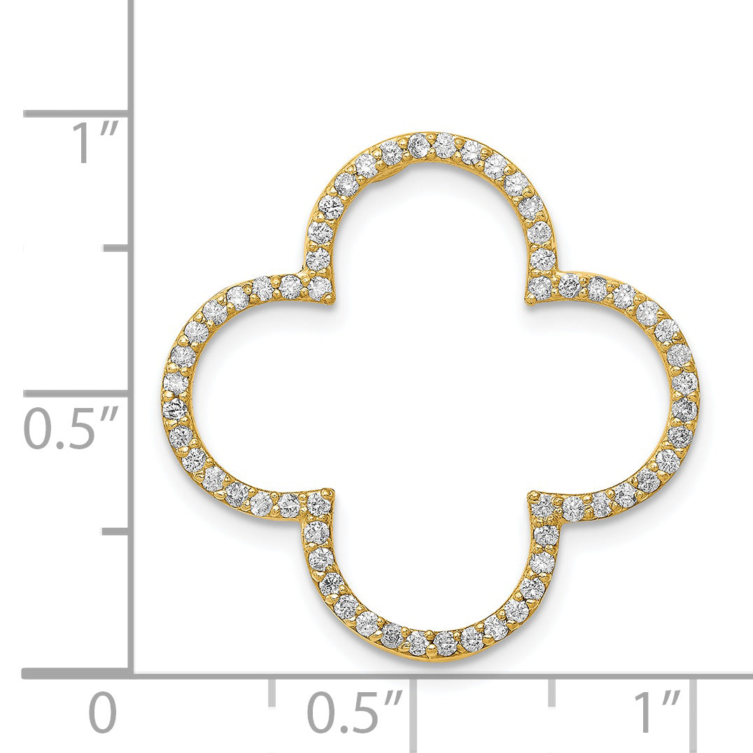 14k Medium Diamond Quatrefoil Design Pendant