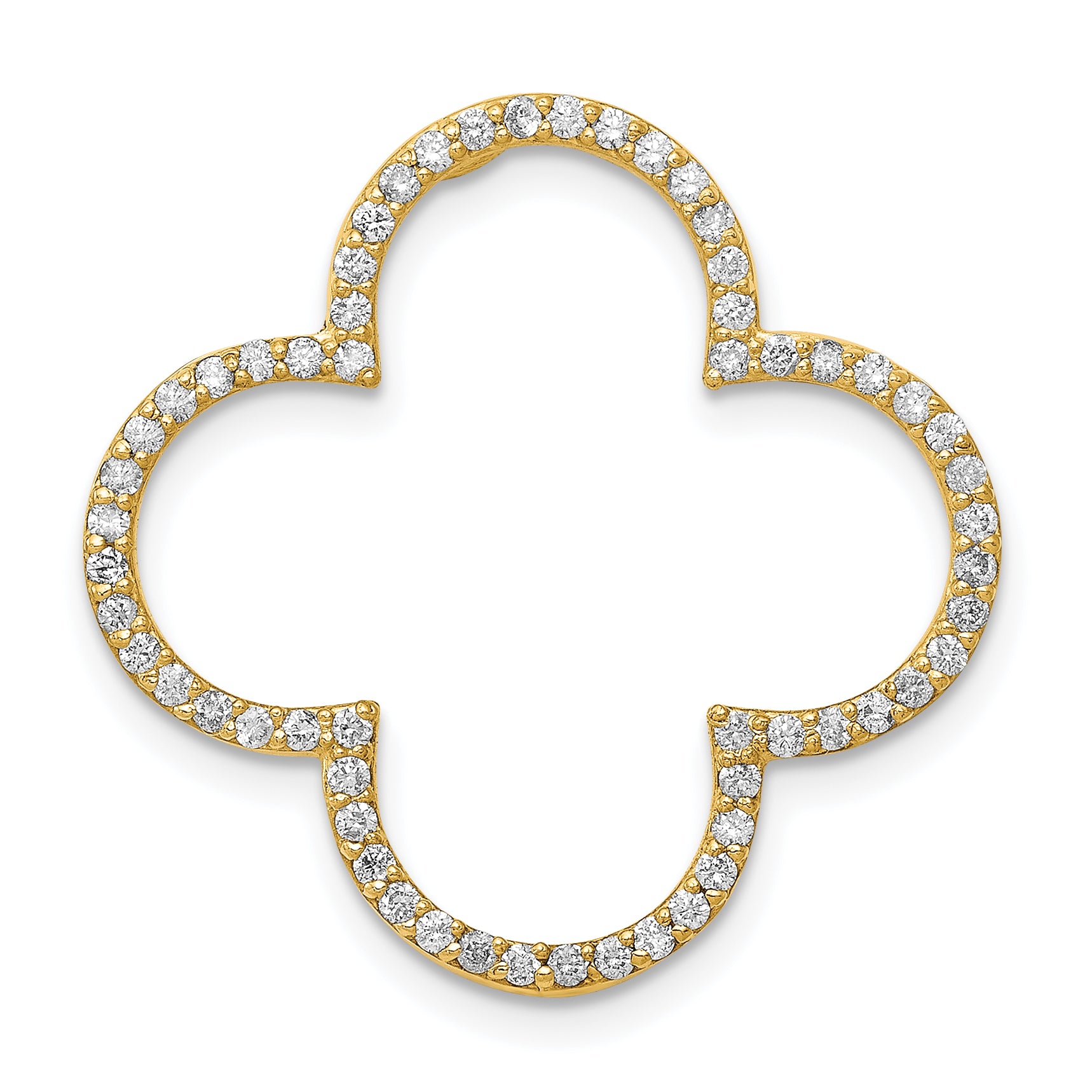 14k Medium Diamond Quatrefoil Design Pendant