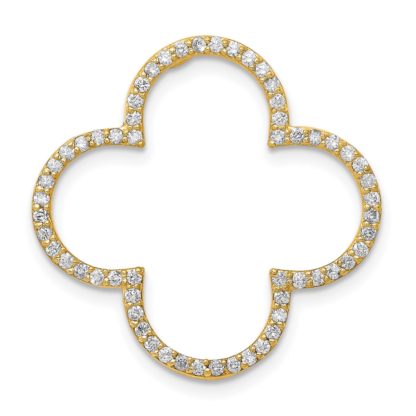 14k Medium Diamond Quatrefoil Design Pendant