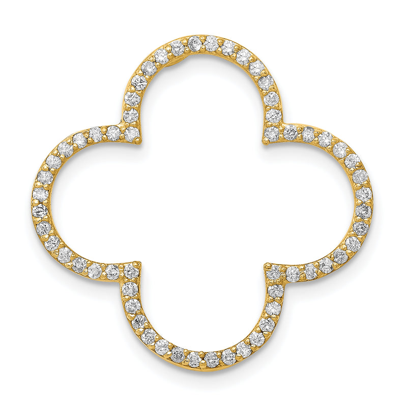 14k Medium Diamond Quatrefoil Design Pendant