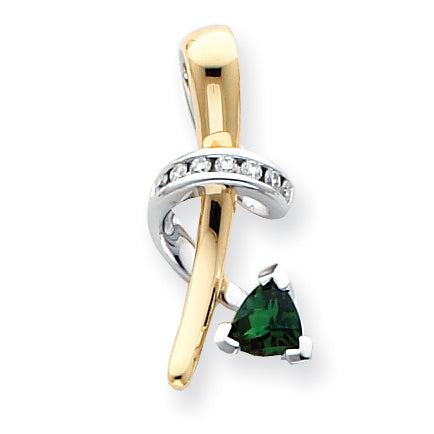 14k Chrome Diopside Dia Slide