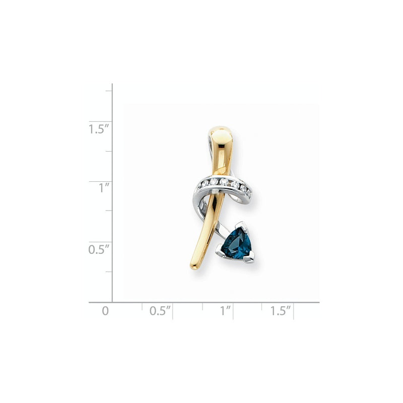 14k Two-Tone Gold (H/I1 Quality) Diamond Slide Pendant