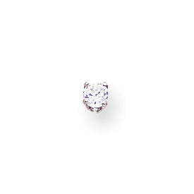 14k White Gold AAA Quality Complete Diamond Stud Earring