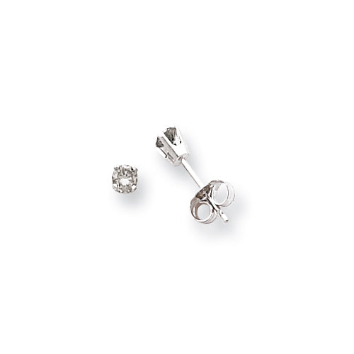14k White Gold AA Quality Complete Diamond Stud Earring