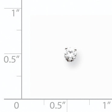 14k White Gold A Diamond earring