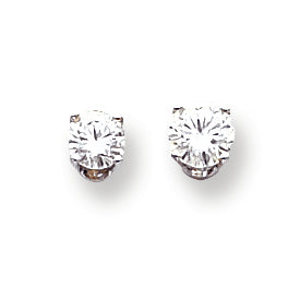 14k White Gold AAA Quality Complete Diamond Stud Earring