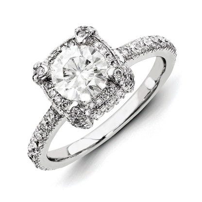 14ky White Gold Diamond/Moissanite Engagement Ring