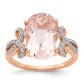 14k Rose Gold Diamond and Morganite Oval Ring