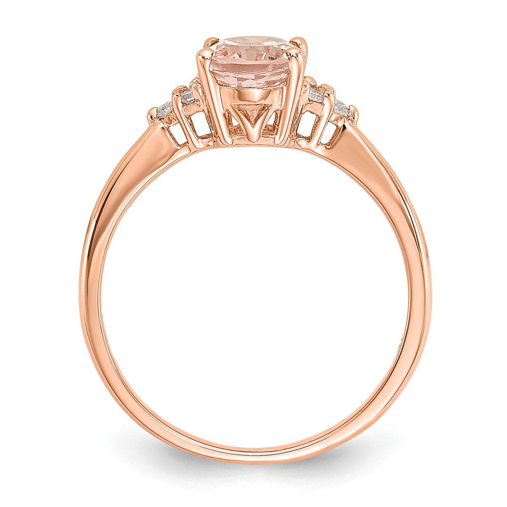 14k Rose Gold Morganite & Diamond Ring
