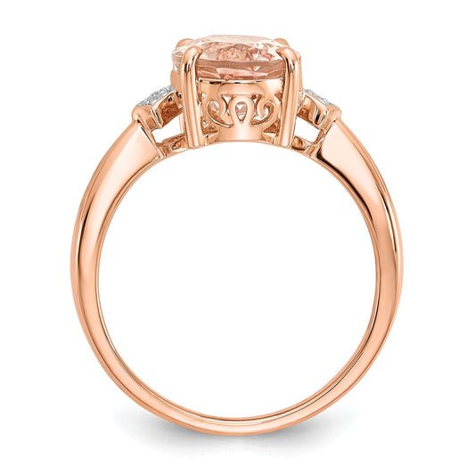 14k Rose Gold Diamond and Morganite Ring
