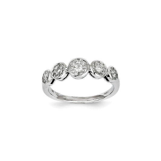 14k White Gold Diamond Band Ring