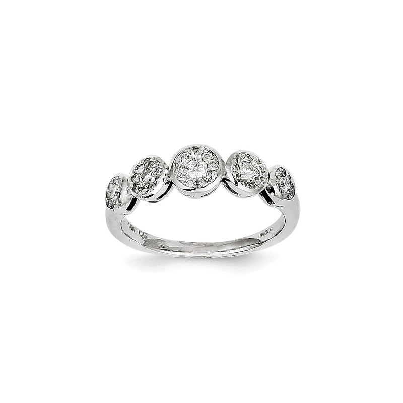 14k White Gold Diamond Band Ring