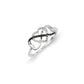 14k White Gold Black and White Diamond Triple Heart Ring