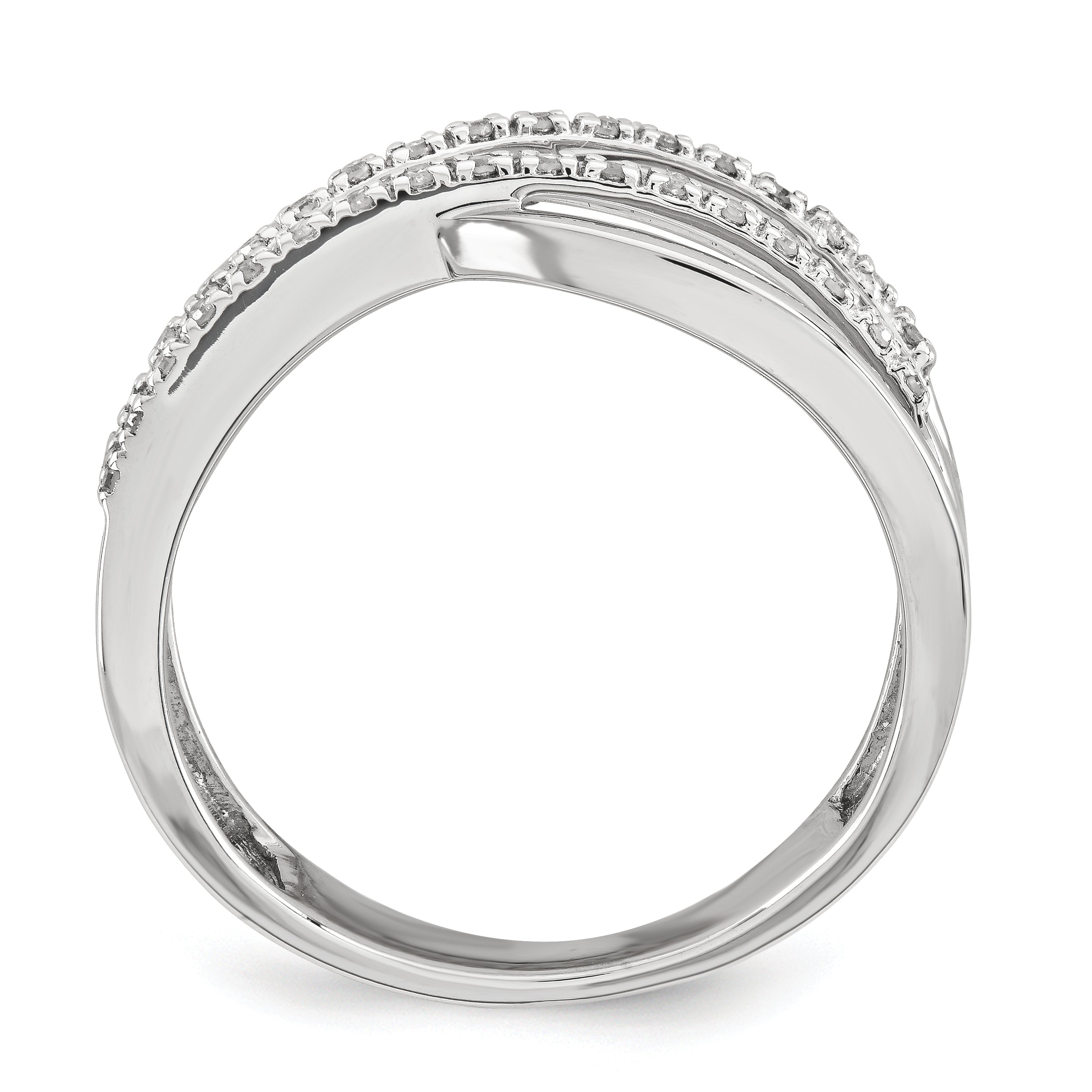 14K White Gold Polished Diamond Ring
