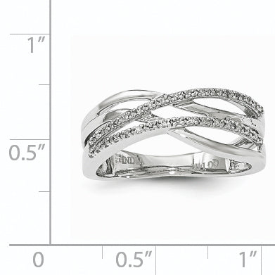 14K White Gold Polished Diamond Ring