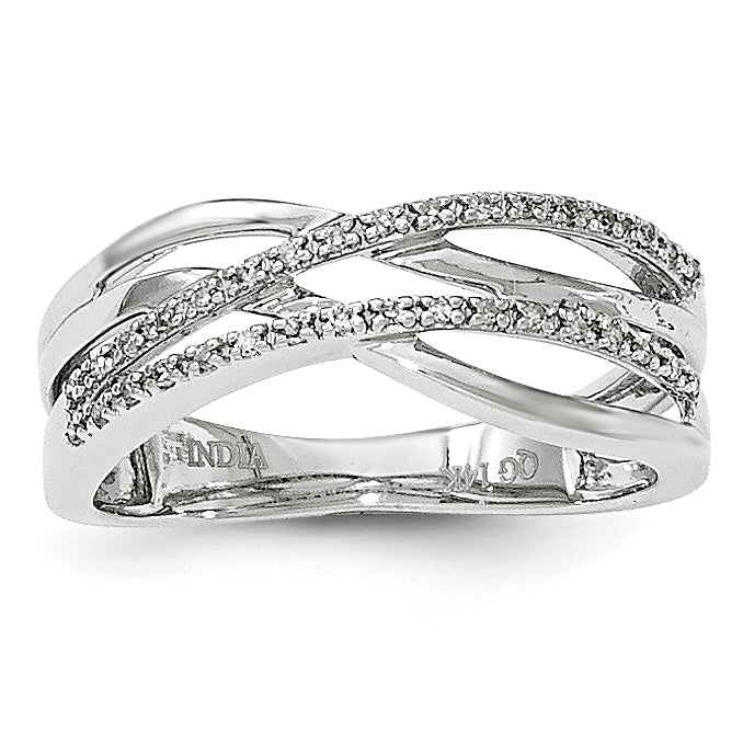 14K White Gold Polished Diamond Ring