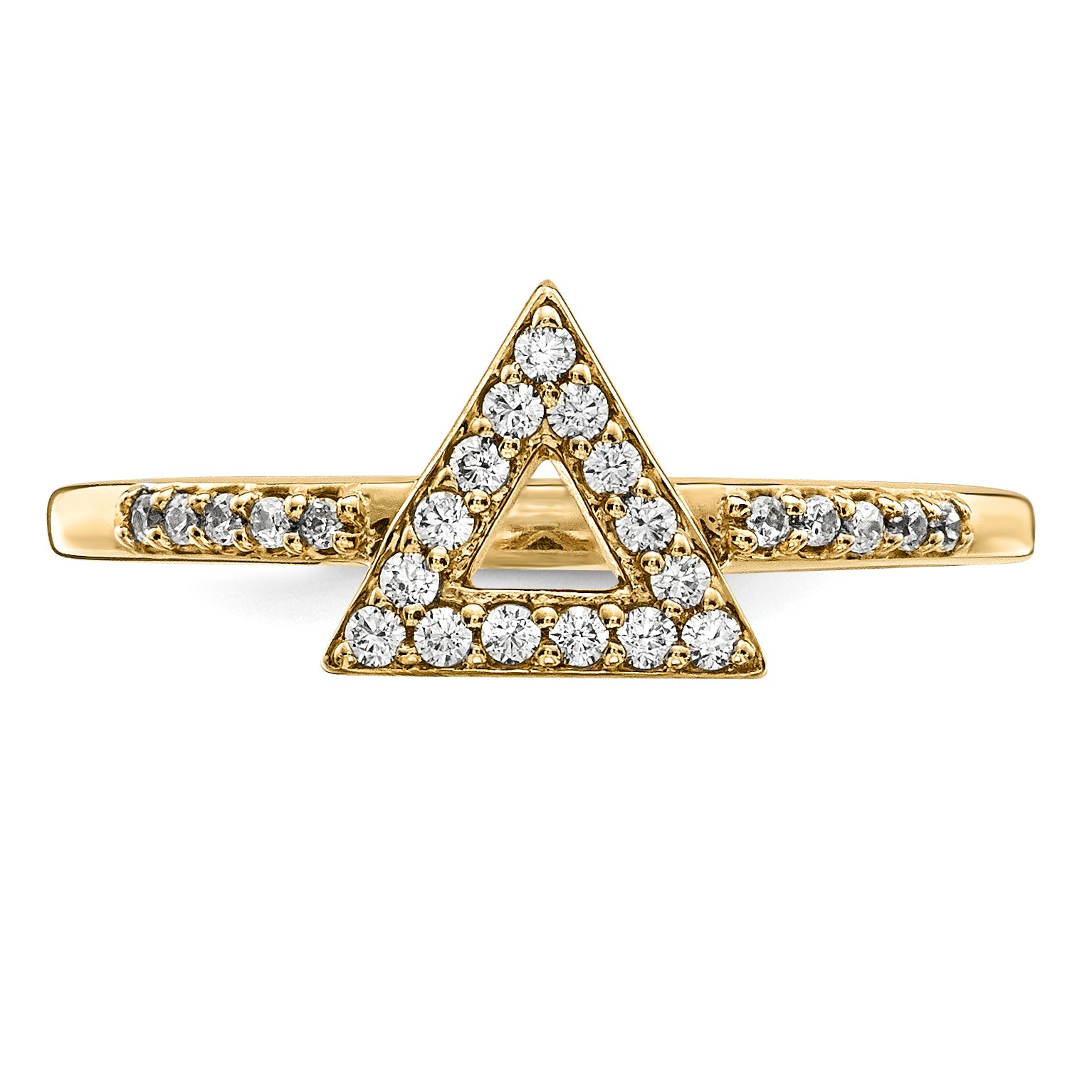 14ky Diamond Triangle Ring