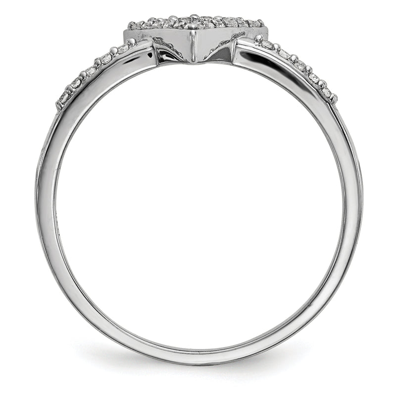 Natural Diamond Triangle Ring in 14K White Gold