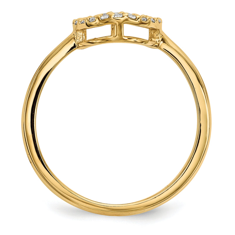 14ky Diamond Open Circle Ring