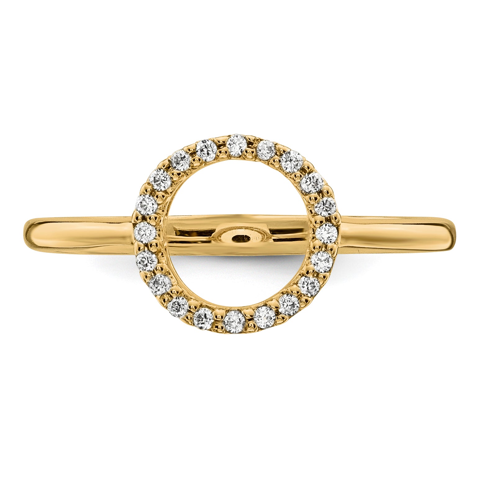 14ky Diamond Open Circle Ring