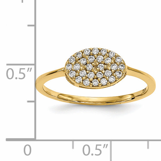 14ky Diamond Cluster Oval Ring