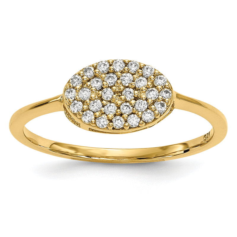 14ky Diamond Cluster Oval Ring