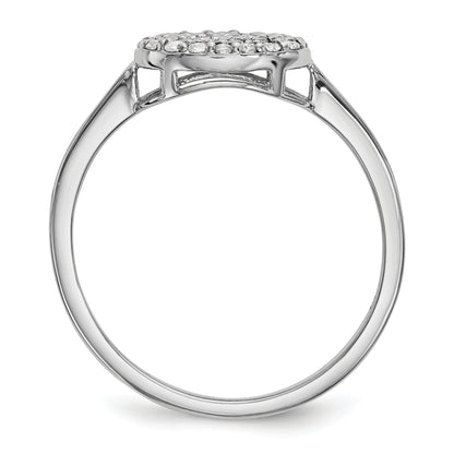 14K White Gold Natural Diamond Cluster Oval Ring