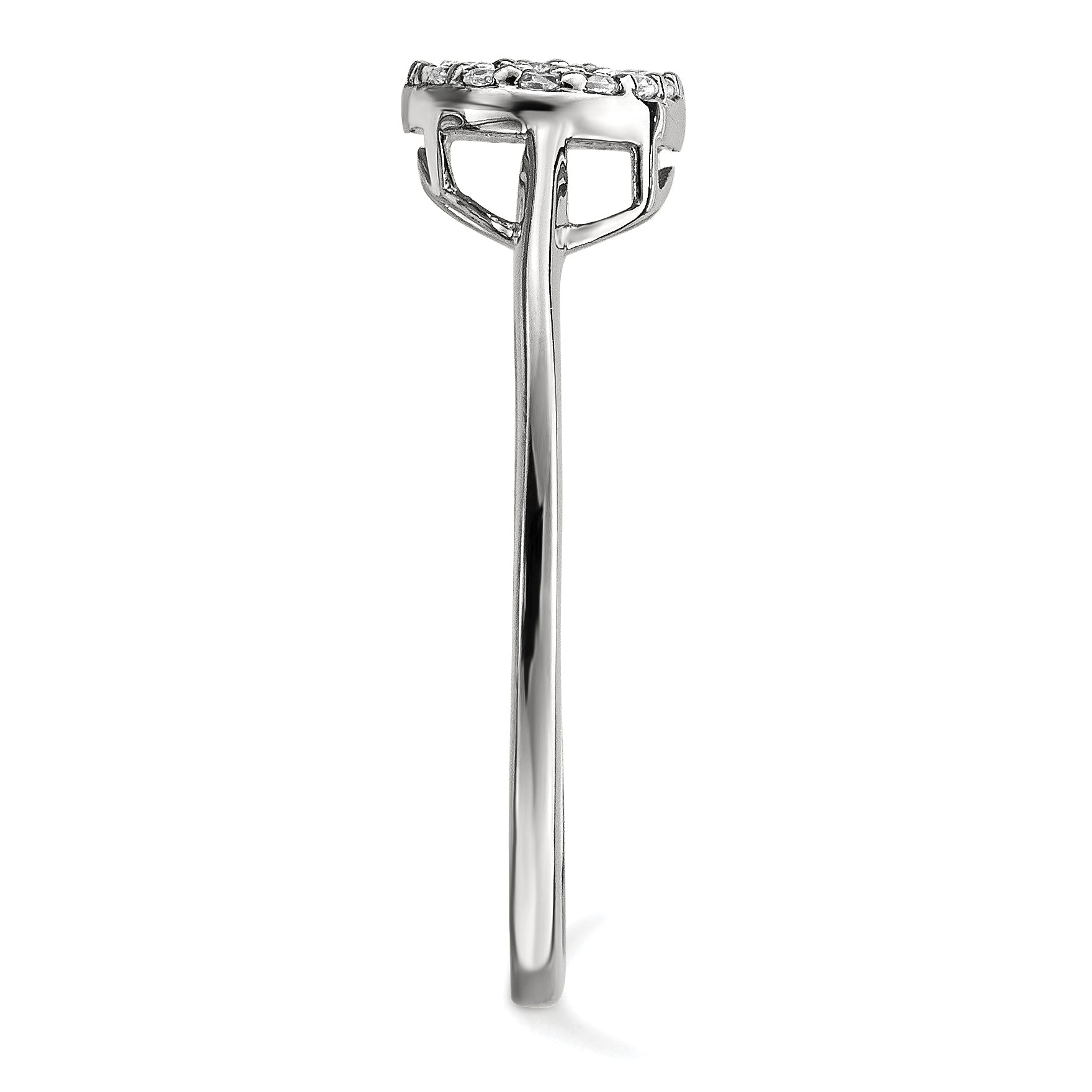 14K White Gold Natural Diamond Cluster Oval Ring