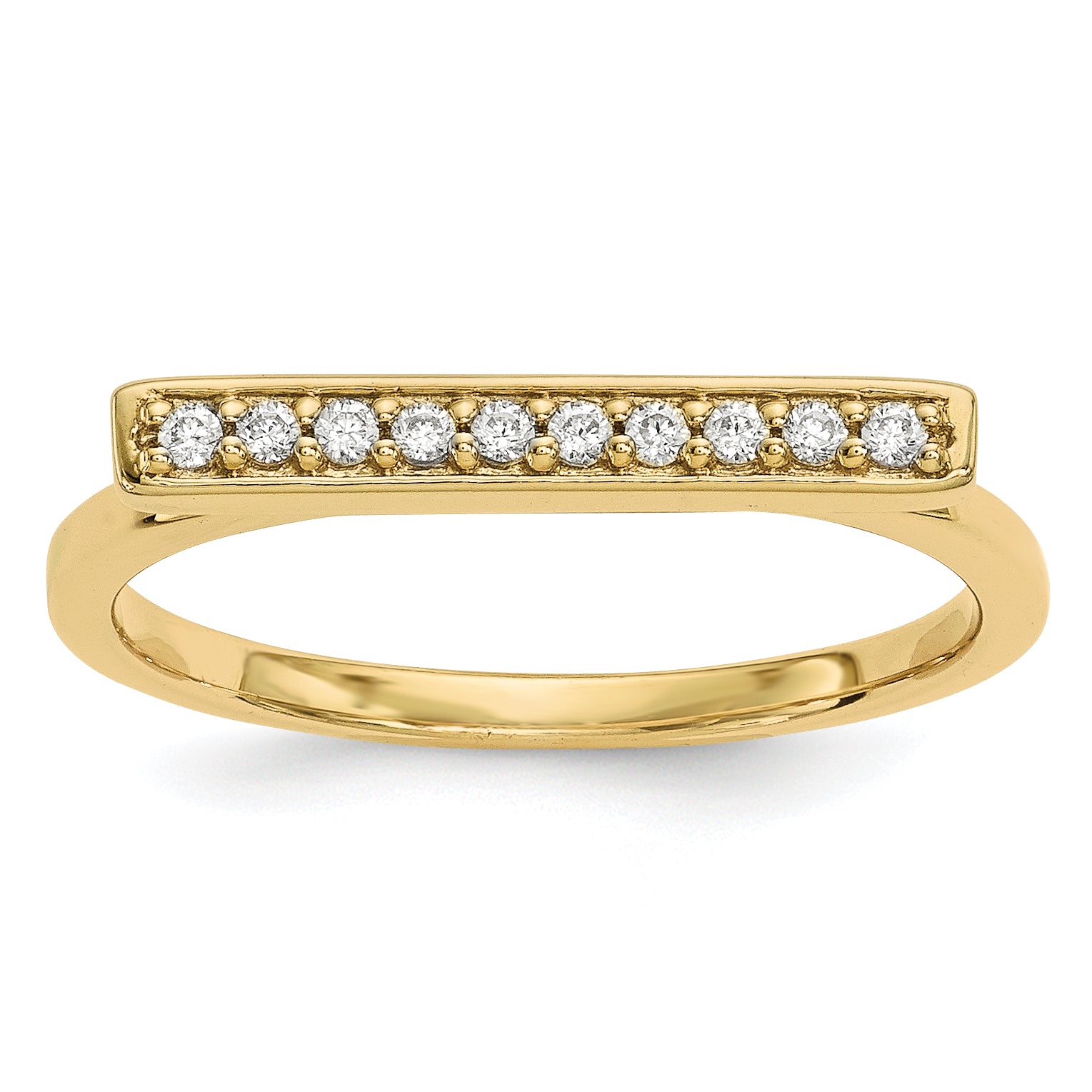 14ky Diamond Bar Ring