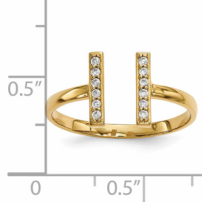 14ky Diamond Double Bar Ring