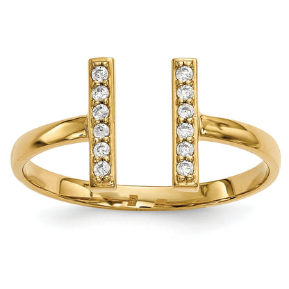 14ky Diamond Double Bar Ring