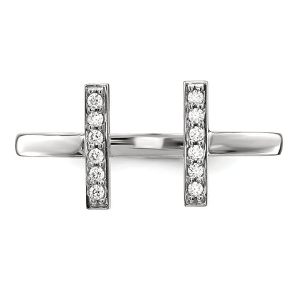 14kw Diamond Double Bar Ring