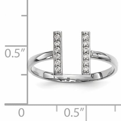 14kw Diamond Double Bar Ring