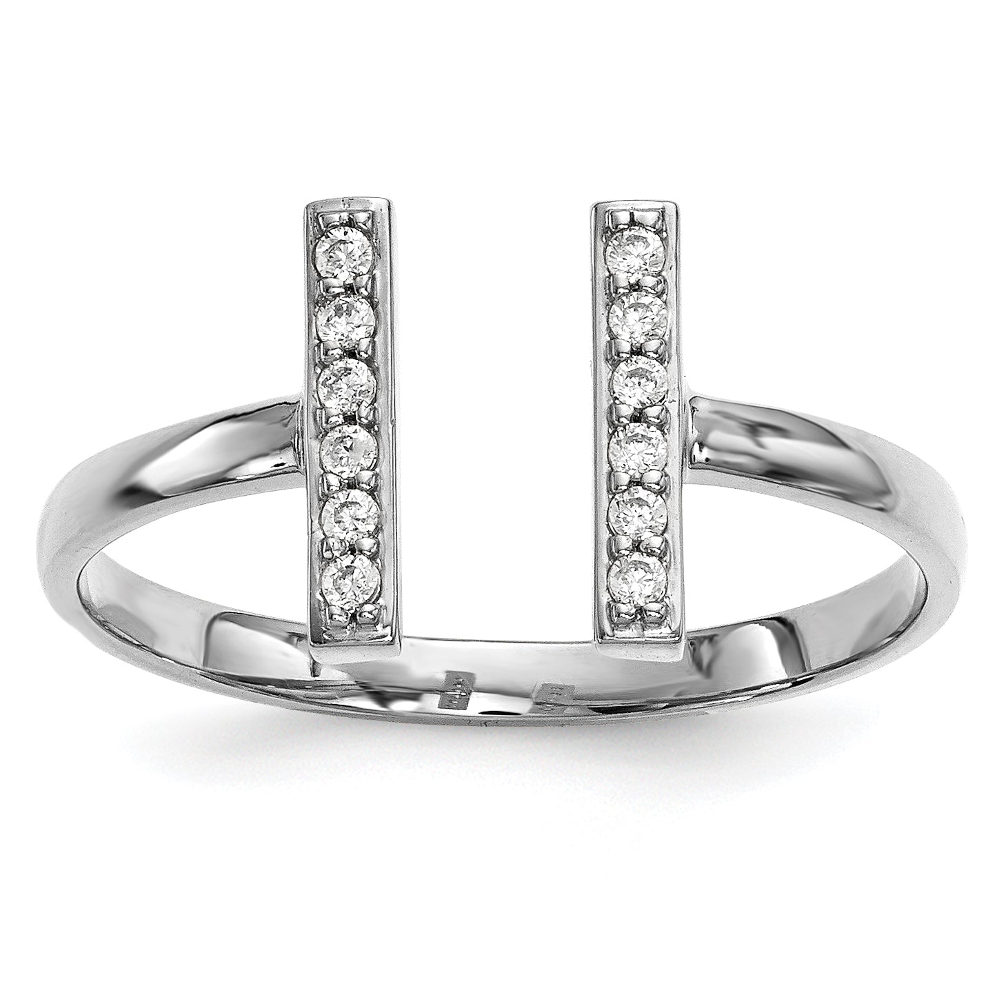 14kw Diamond Double Bar Ring