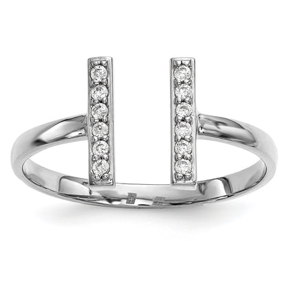 14kw Diamond Double Bar Ring