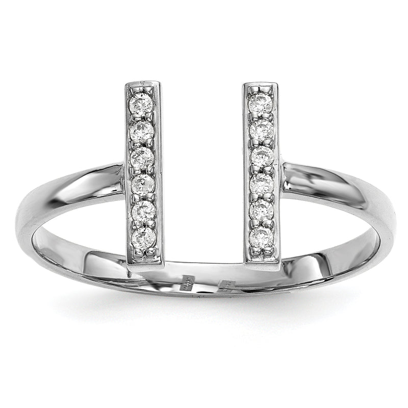 14kw Diamond Double Bar Ring
